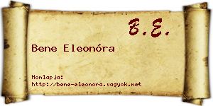 Bene Eleonóra névjegykártya